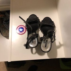 Black strapped heels-worn once